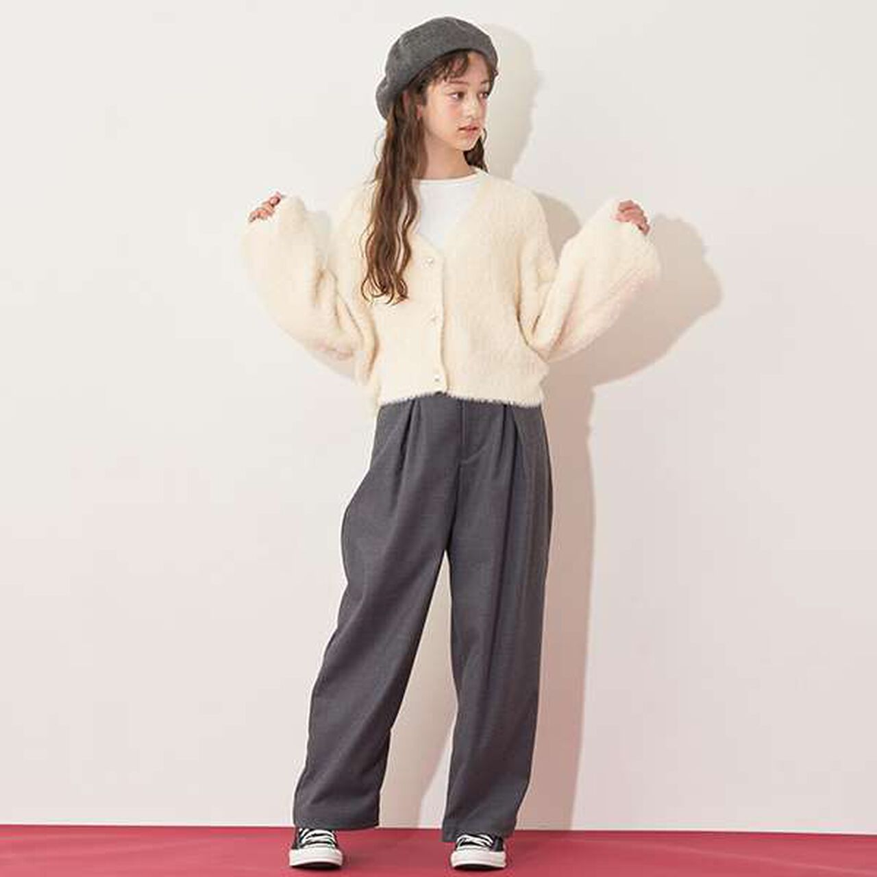 [AMI] Shaggy Cardigan &times; Long Sleeve T-Shirt Set,Light blue, large image number 7