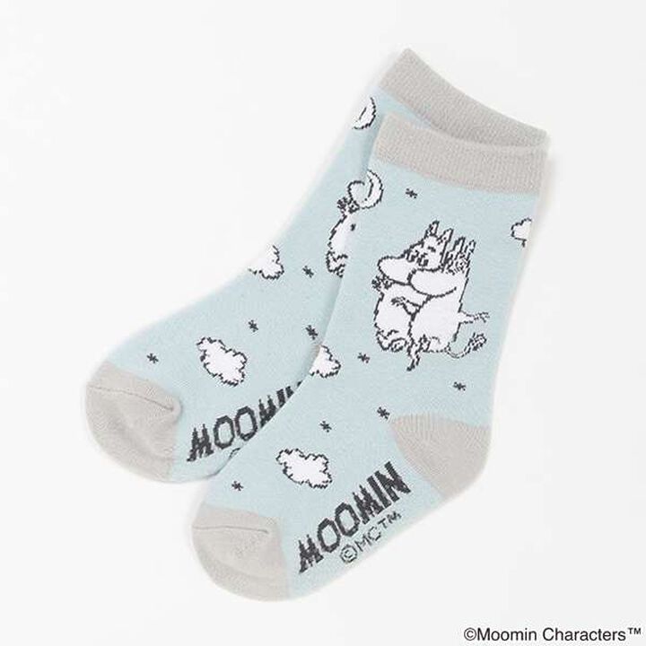 [MOOMIN] Moomin & Snorkmaiden Socks [Made in Japan],Sax blue, medium image number 7
