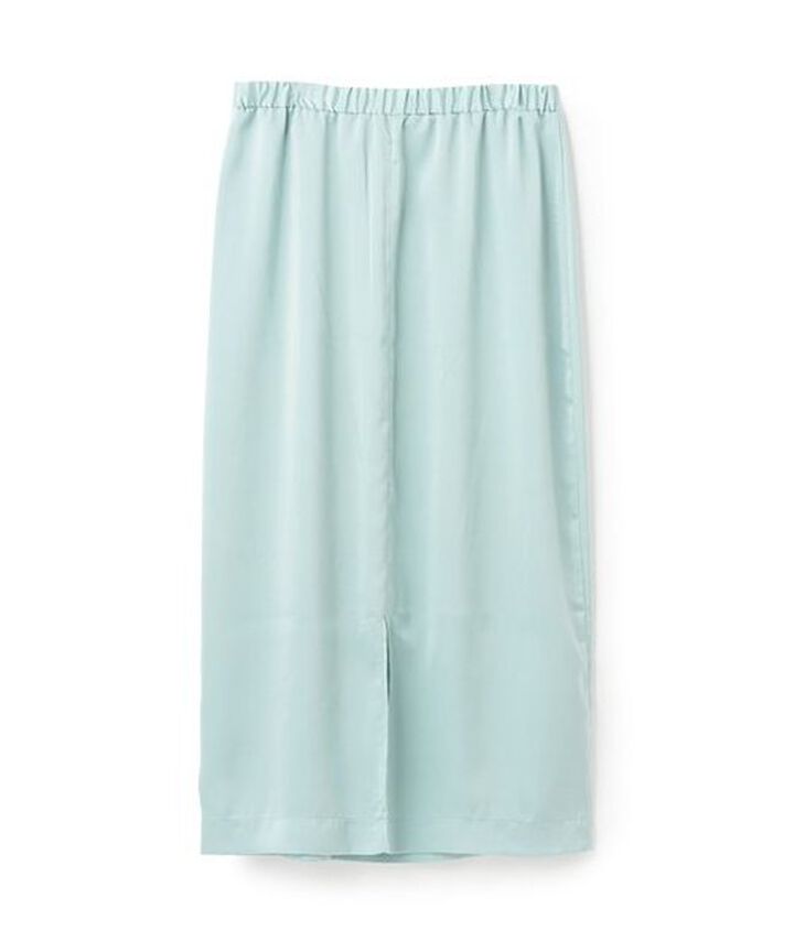 Satin Pencil Skirt,Black, medium image number 1