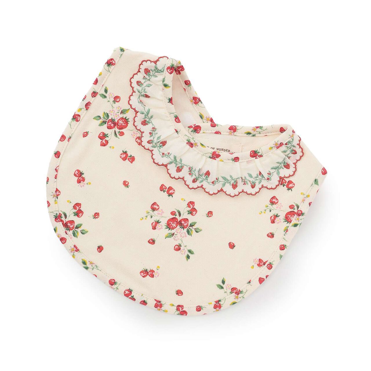 Wild Strawberry Organic Bib [Made in Japan],Pearl white, large image number 0
