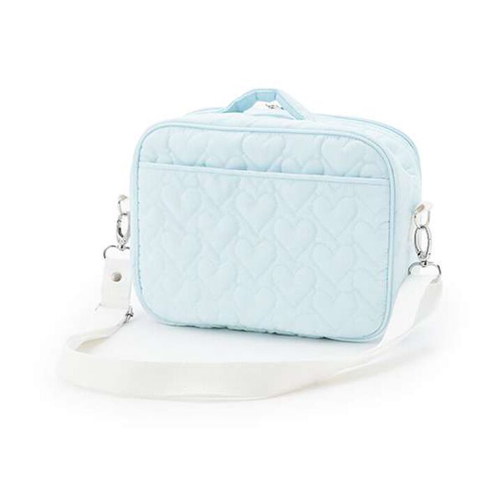 Rabbit Appliqué Diaper Pouch with Shoulder Strap,Light pink, medium image number 1