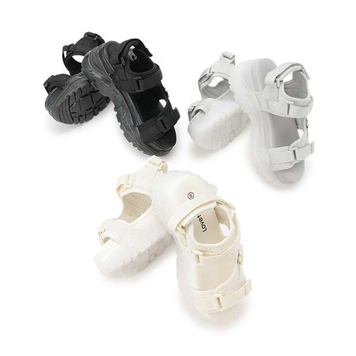 [LTXC] Milky Sole Sport Sandals,Black, medium image number 7