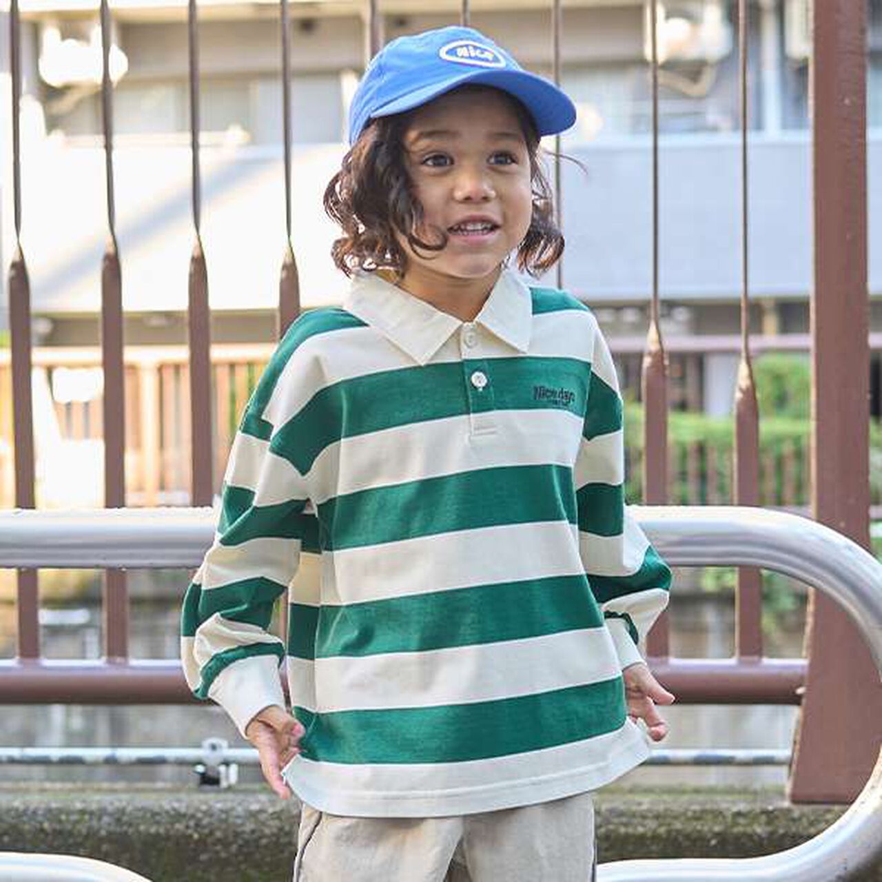 Oversized Silhouette Rugby Shirt,Moss green, large image number 0