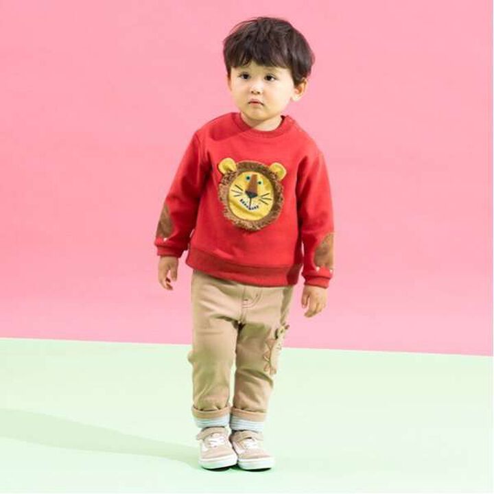 Lion Applique Sweatshirt,Red, medium image number 3