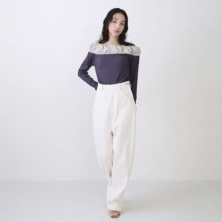 [LADIES] Balloon Collar Long Sleeve T-Shirt,Charcoal gray, medium image number 10