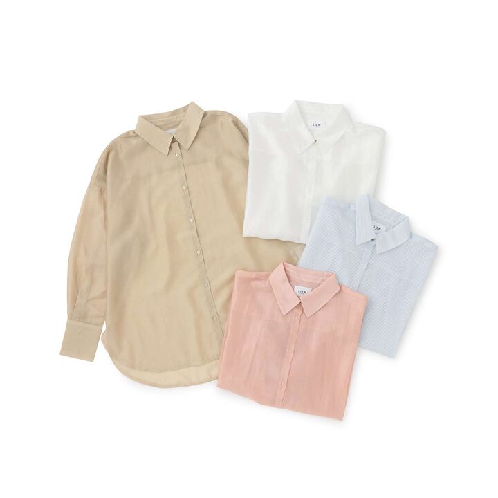 Sheer Shirt,Beige, medium image number 7