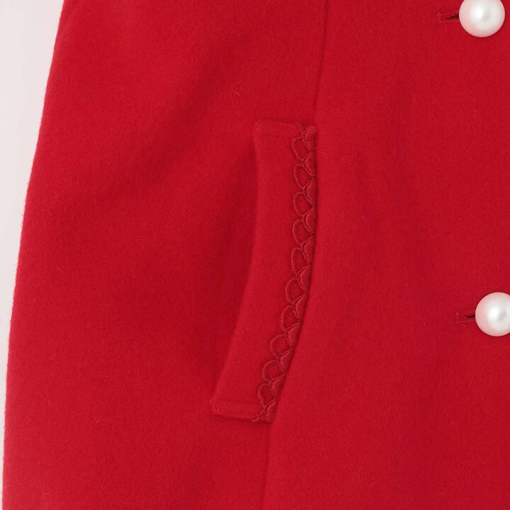 Ribbon Color Wool Coat,Sax blue, medium image number 4