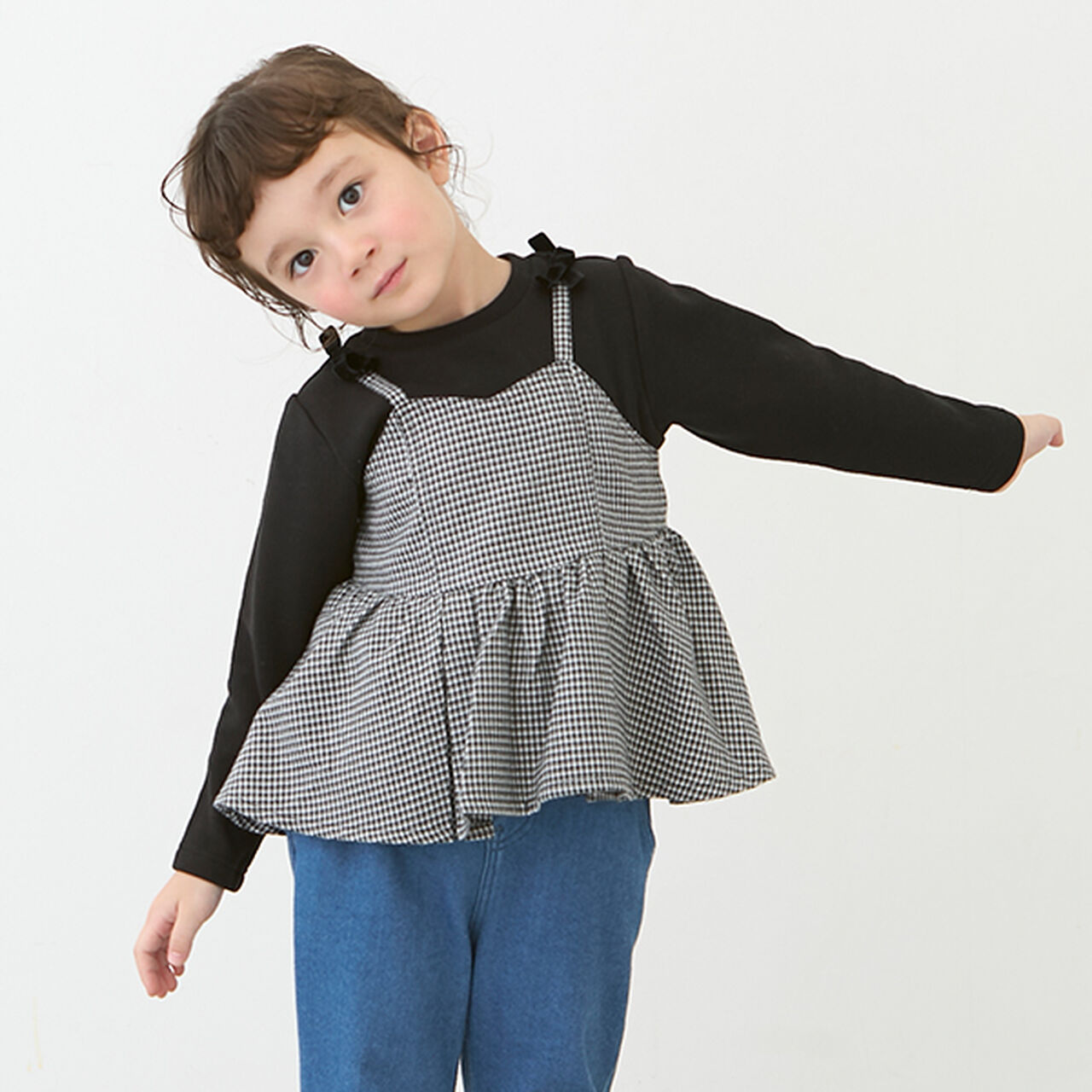 [Link] Check Docking Long Sleeve T (Kids Size),Black, large image number 0