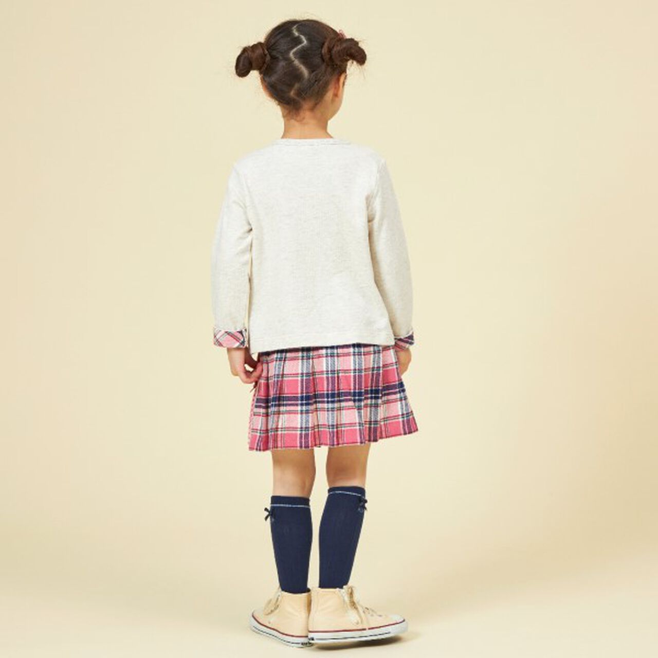 KP Check Pleats Skirt with Shorts (90-160),Pink, large image number 10