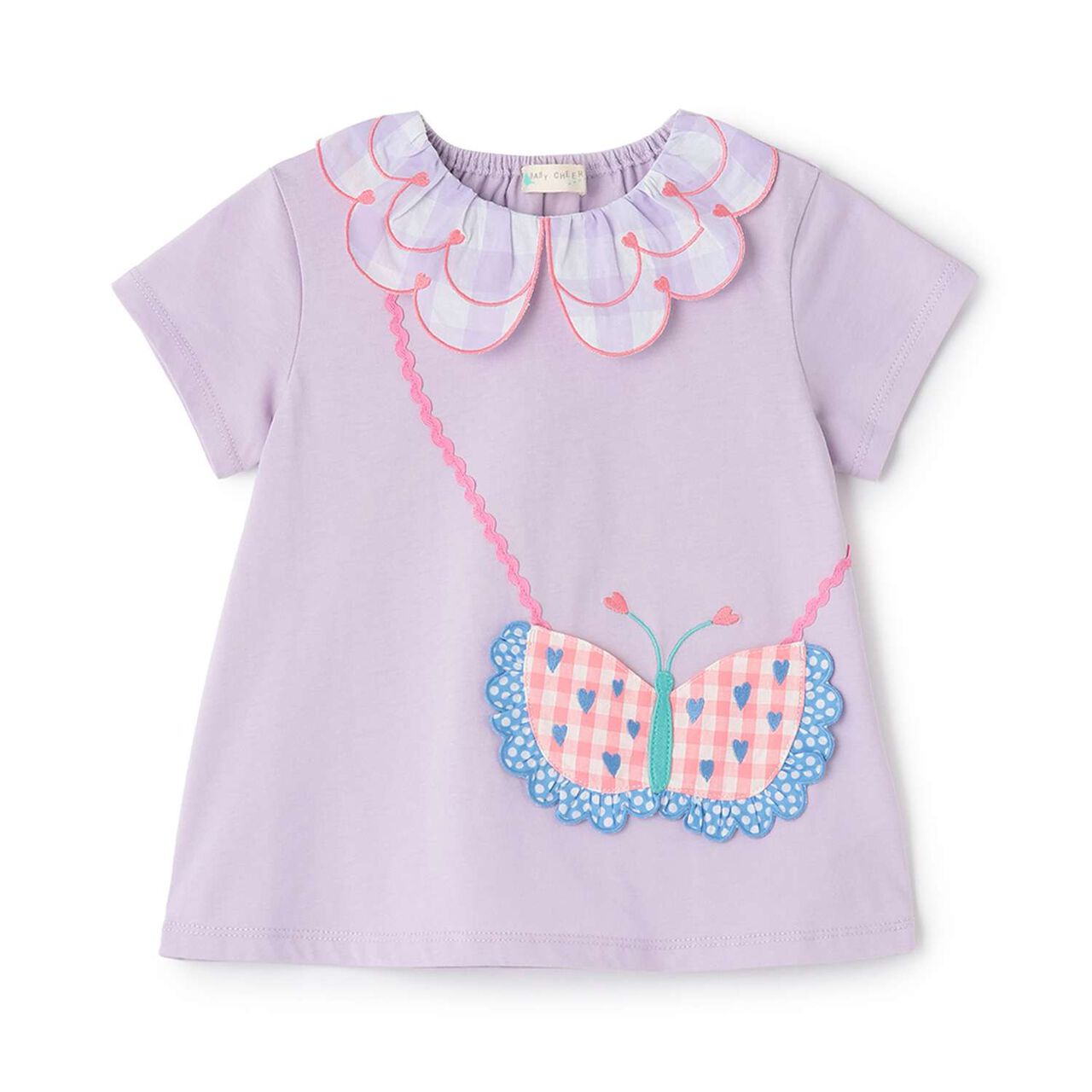 Butterfly Small Shoulder Bag T-Shirt,Lavender, large image number 0