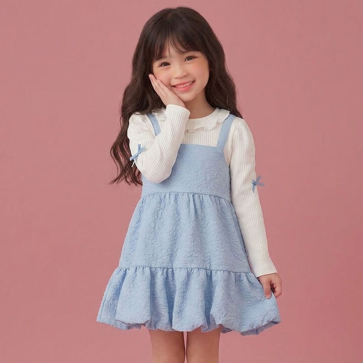 Balloon Hem Docking One-Piece Dress,, medium