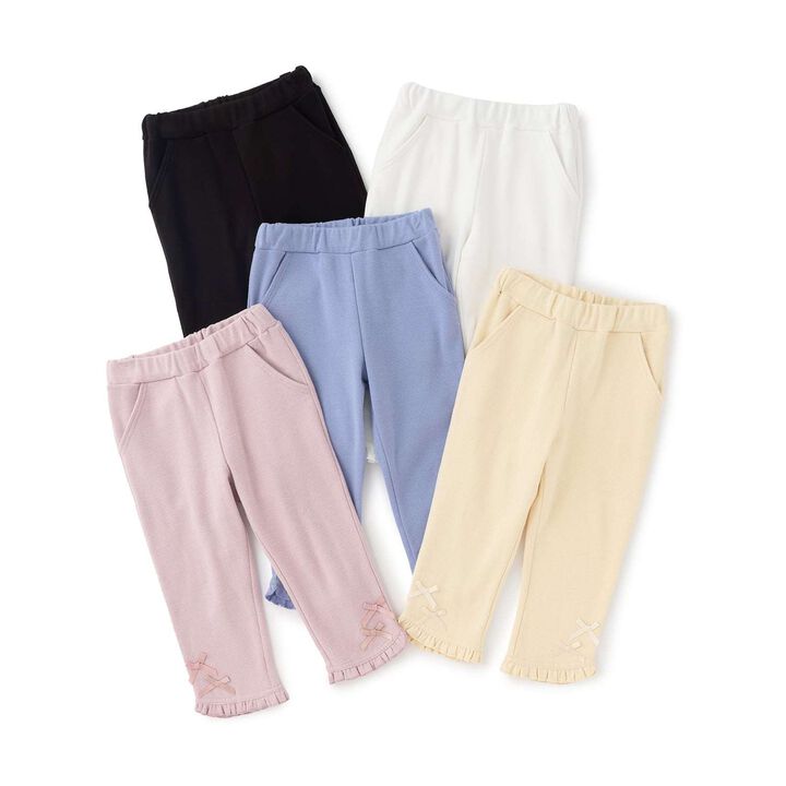 [Tomo Pants] Stain Resistant UV Cool Touch Round-Hem Frill 3/4 Capri Pants for Girls,Salmon pink, medium image number 12