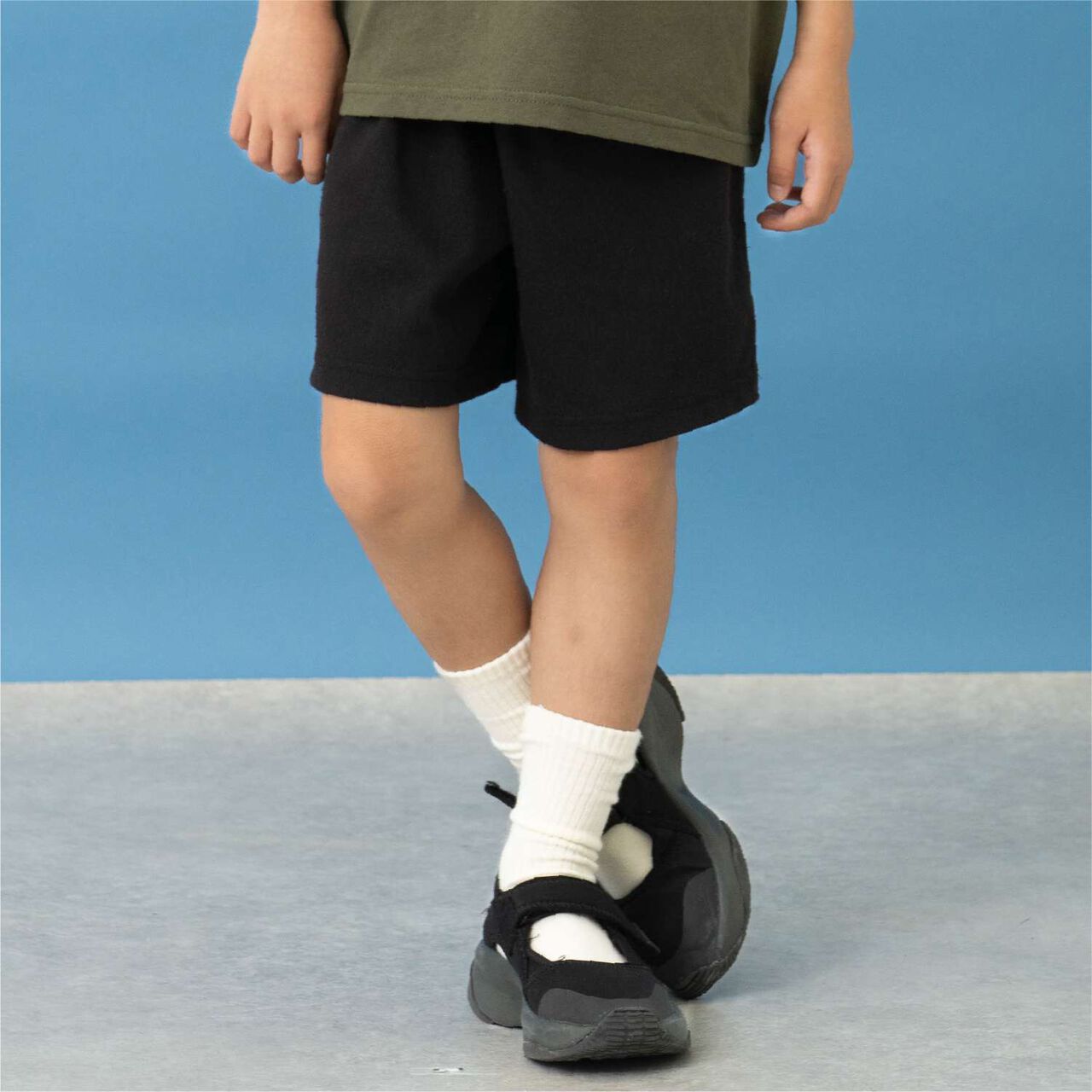 Stretch Cut Twill Shorts,Black, large image number 5