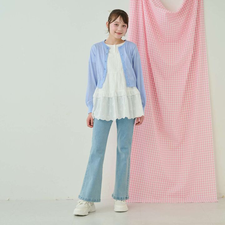 Ribbon Lace Tunic & [Cool Touch] T-Shirt Set,Off white, medium image number 13
