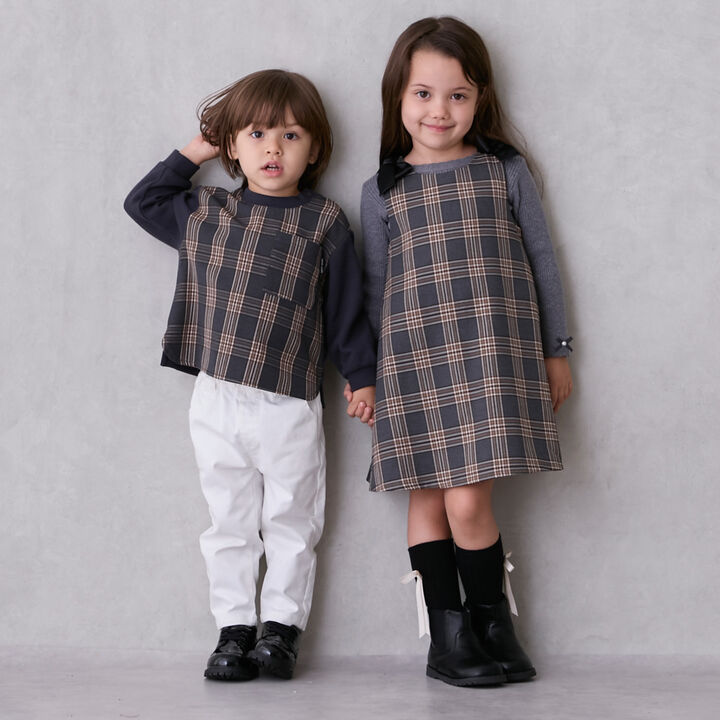 Link Shoulder Ribbon Jumper Skirt,Navy, medium image number 6