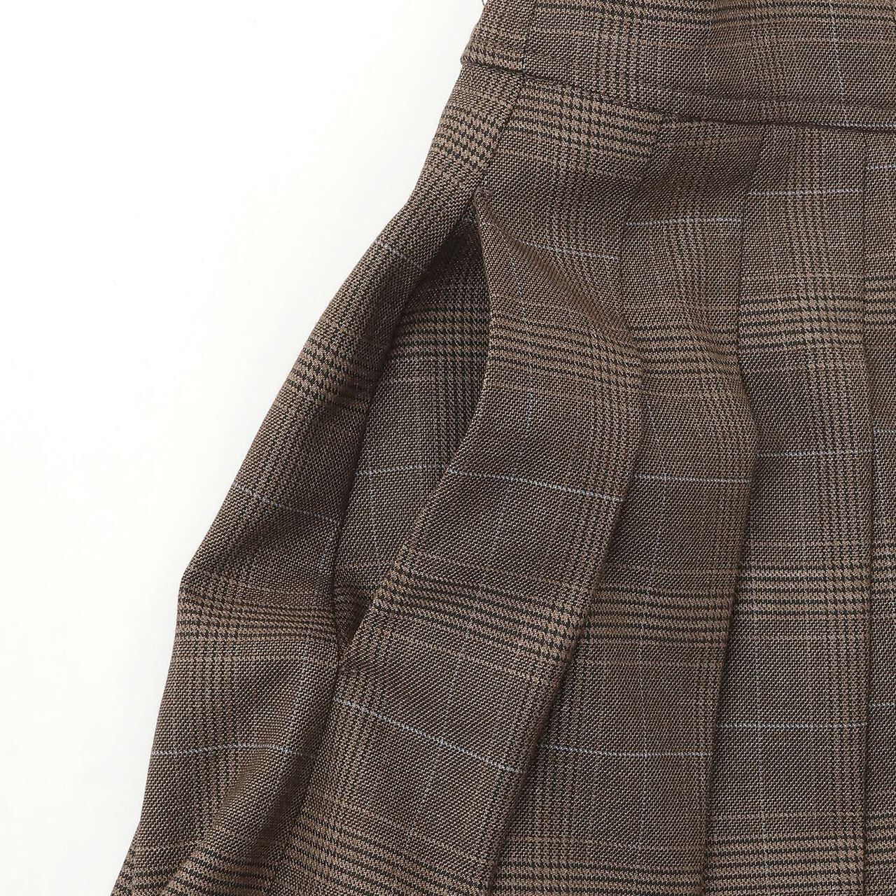 Trim Lace Double Layer Pleated Skirt-Pants,Black, large image number 6