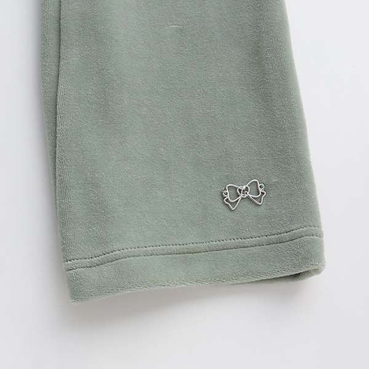 Plush Velour Coordinatable Setup Flared Pants with Skirt,Emerald green, large image number 9