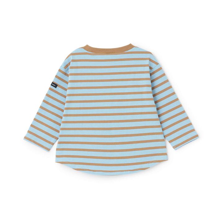 Anti-Stain Stripe Long-Sleeve T-Shirt,Yellow, medium image number 3