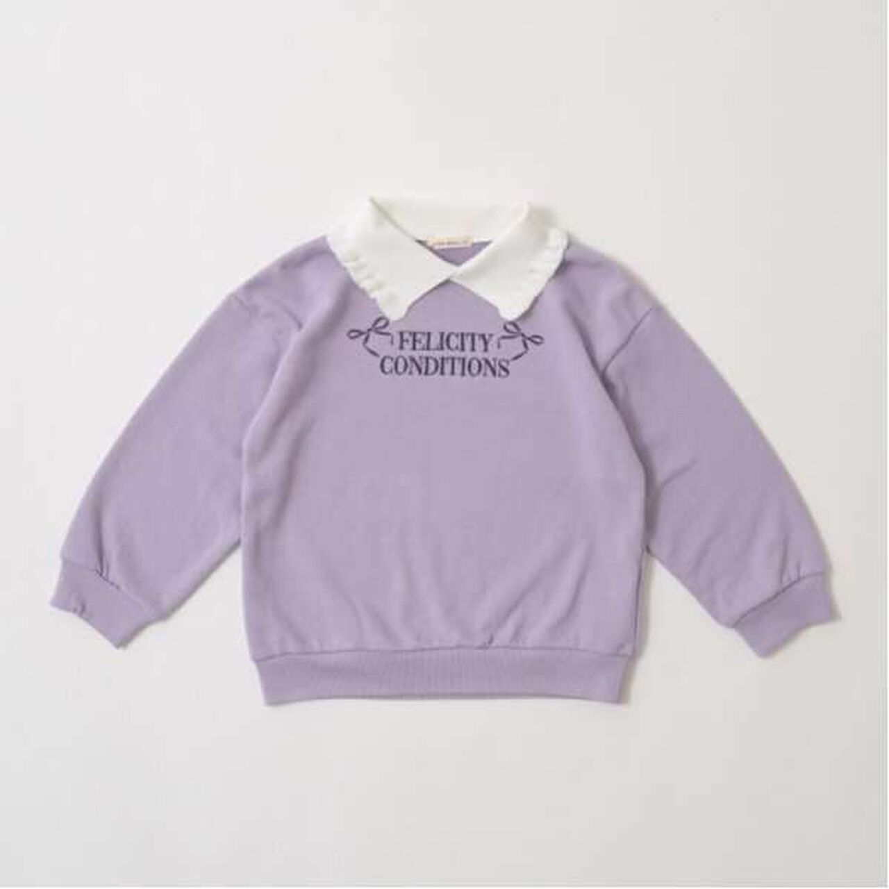 Pilling-Resistant Fuzzy Frill Collar Sweatshirt,Top gray, large image number 12