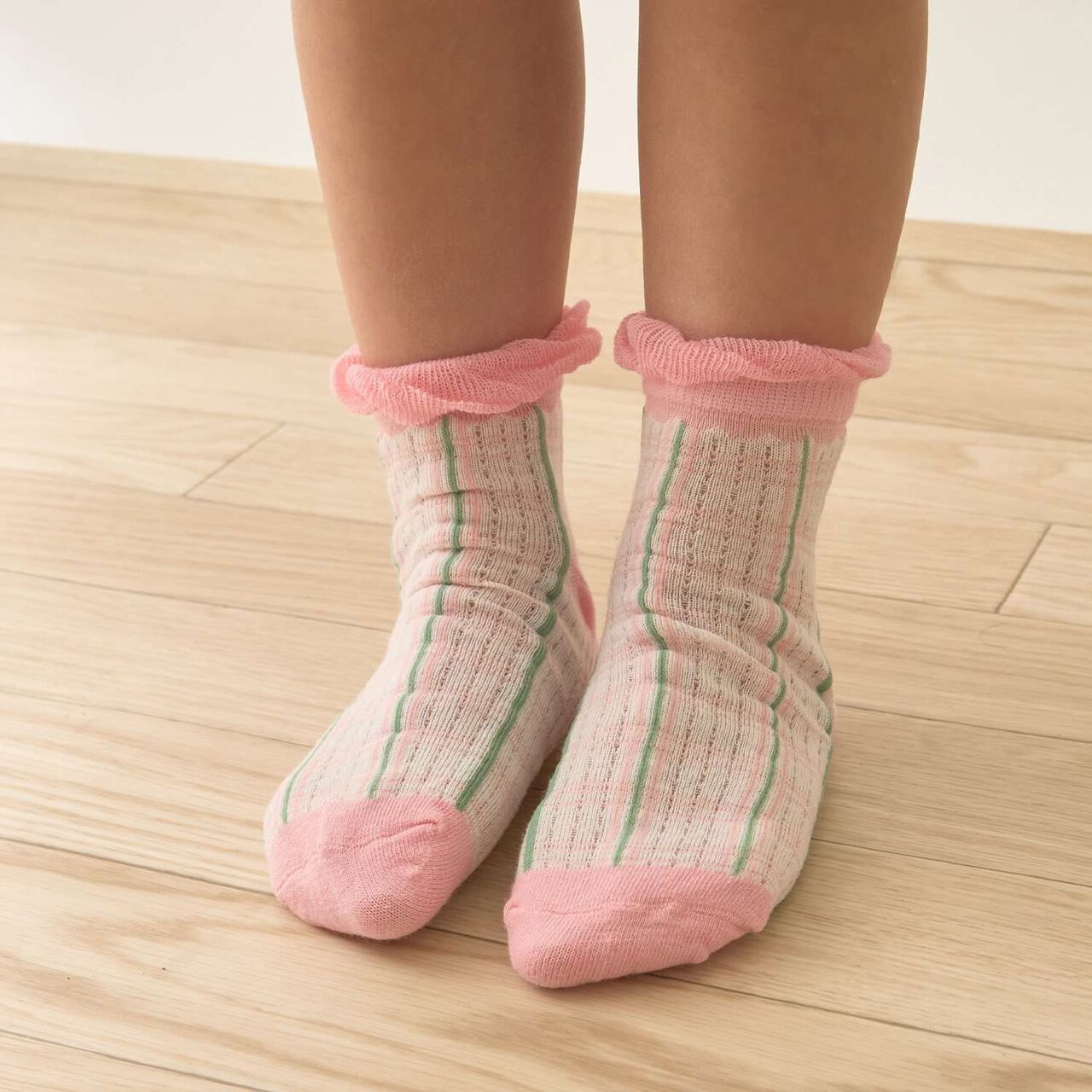 Spring Crew Socks,Yellow green, large image number 0