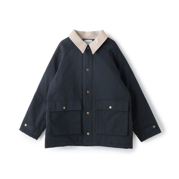 Link Twill Padded Duster Coat,Navy, medium image number 0