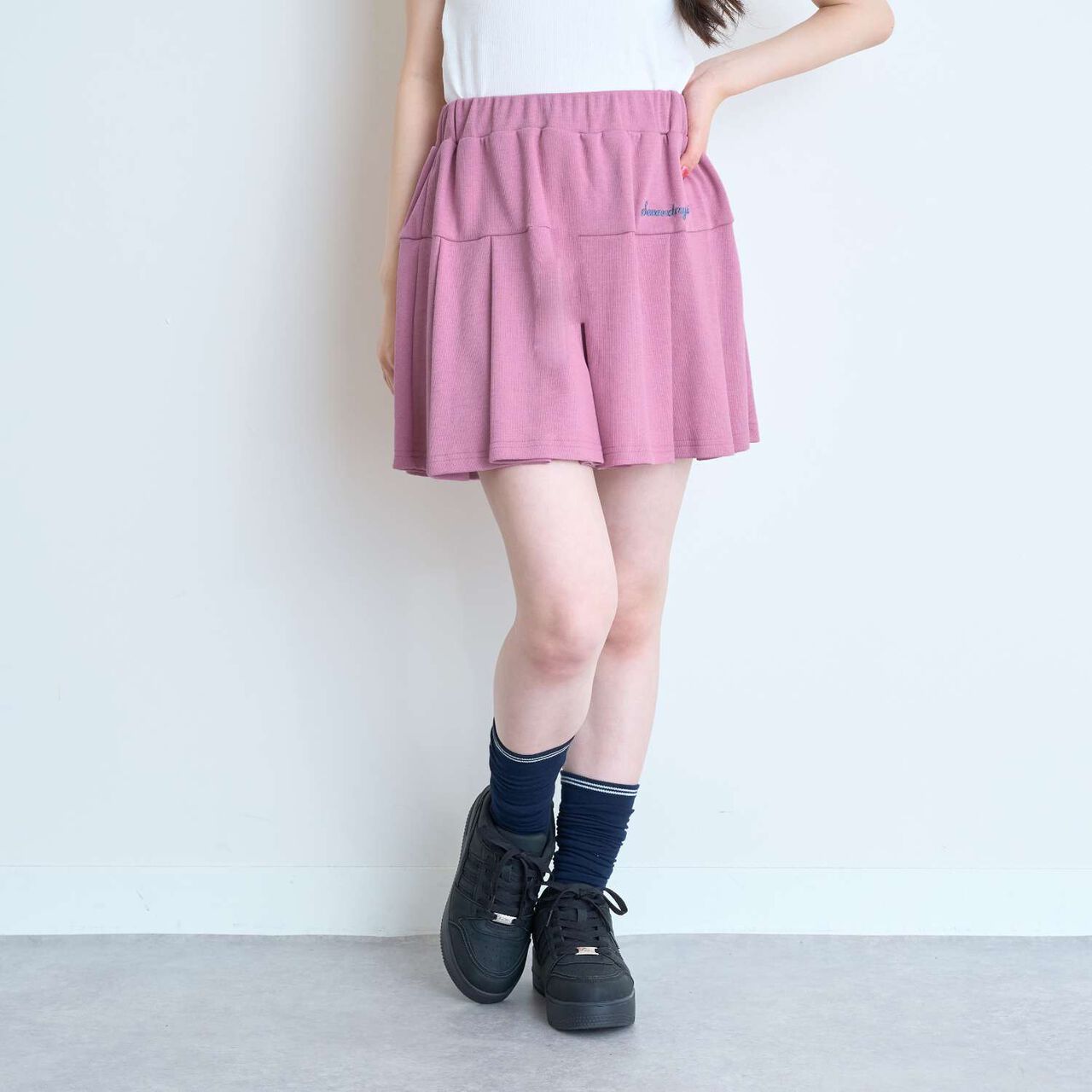[7days] Cut Pleated Skirt-Pants,Pink, large image number 1