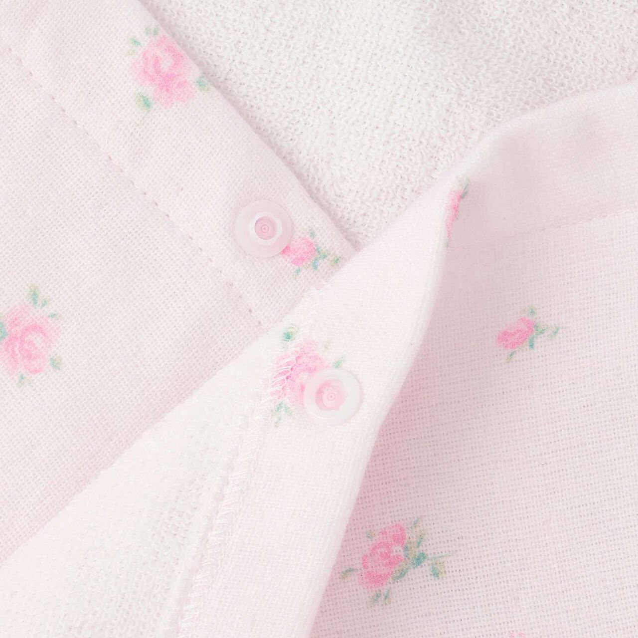 [Box Included] Rose Pattern Gauze Towel, Bath Poncho, and Handkerchief Set,Light pink, large image number 3