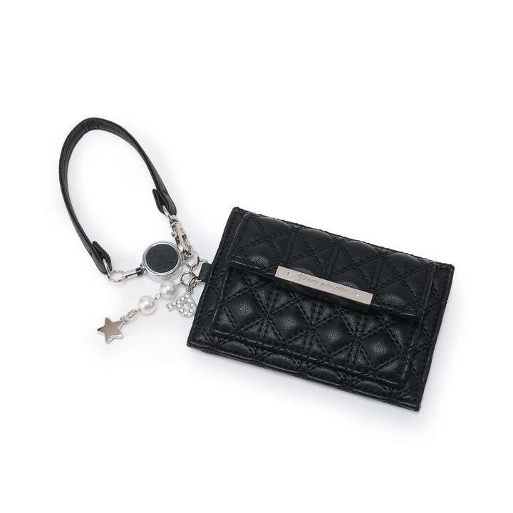 Quilted Design Multi Card Holder,Black, medium image number 0