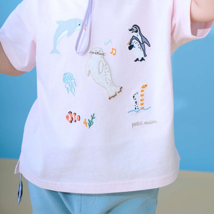 [Cool Touch] Sea Creature Appliqu&eacute; Short Sleeve T-Shirt,Off white, medium image number 3