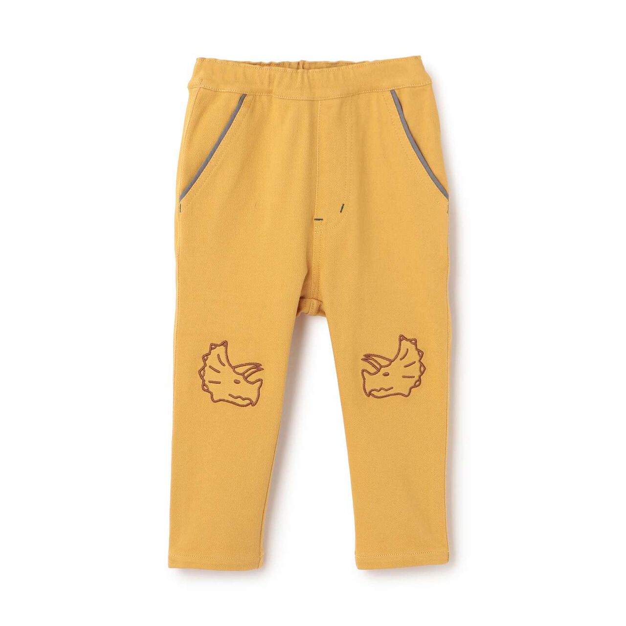 Dinosaur and Volcano Long-Length Tapered Pants,Mustard, large image number 11