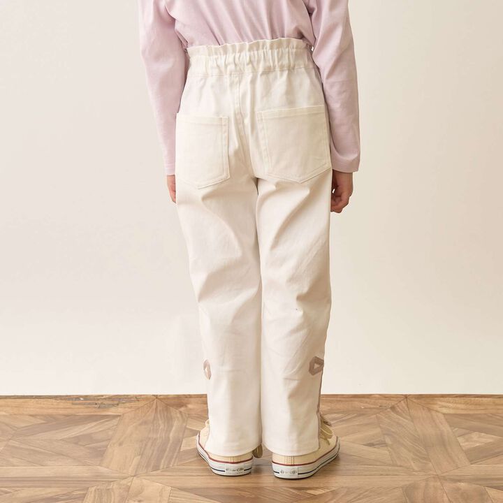 Decorative Ribbon Side Slit Stretch Pants,Ivory, medium image number 21