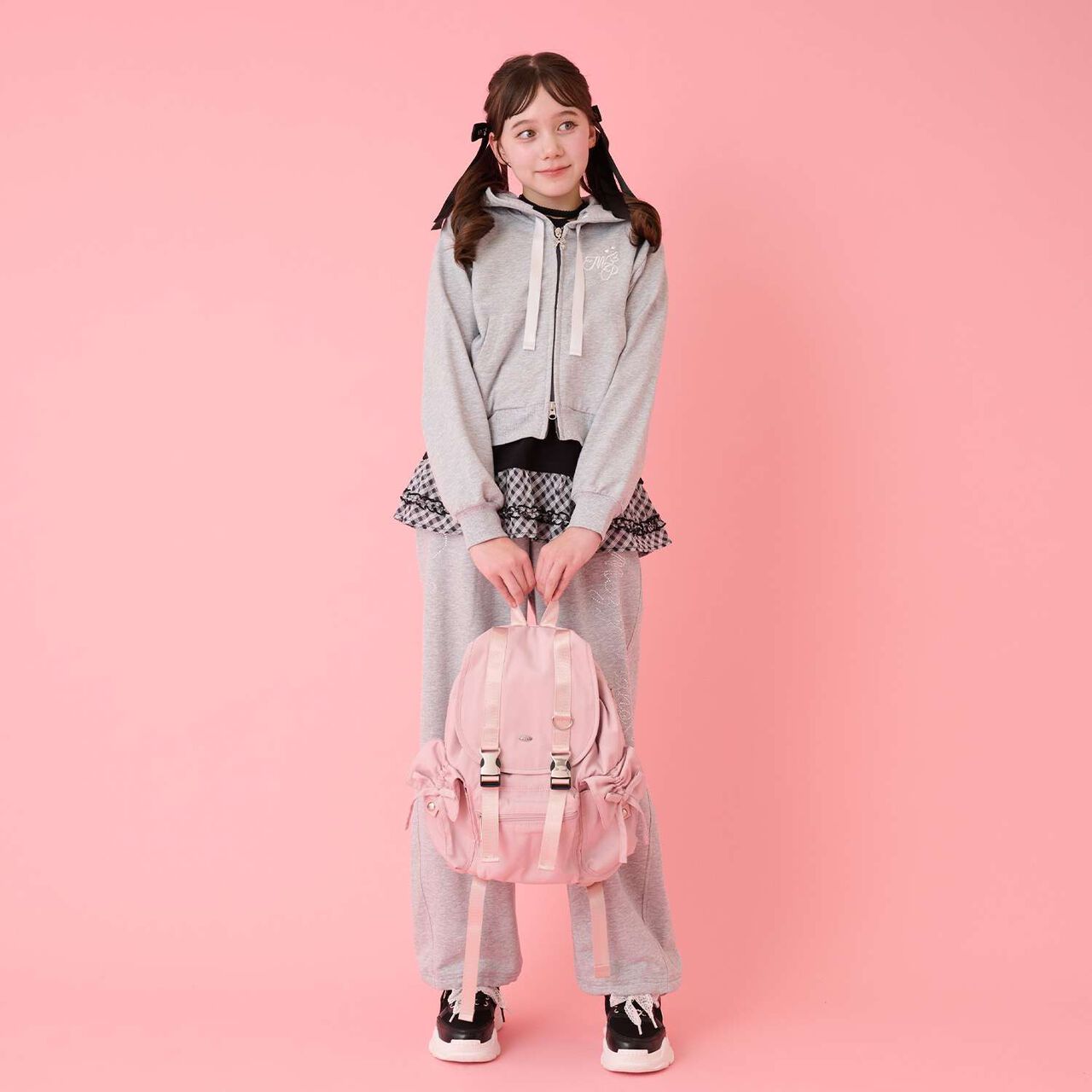 [Water-Repellent] Ribbon Backpack,Black, large image number 14