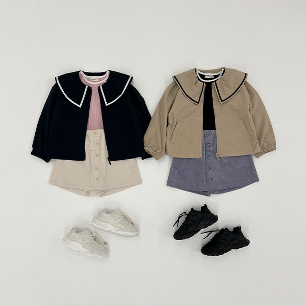 Frill Collar Windbreaker,Navy, large image number 15