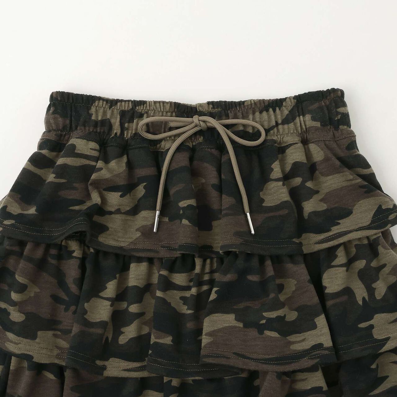 [LTXC] Camouflage Tiered Cut Mini Skirt,Khaki, large image number 4