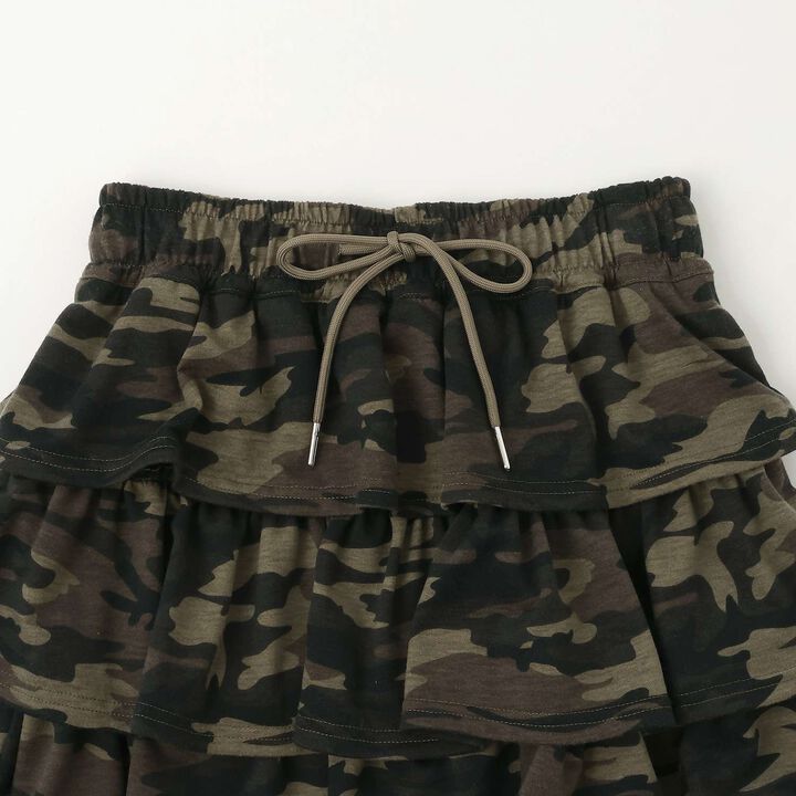 [LTXC] Camouflage Tiered Cut Mini Skirt,Khaki, medium image number 4