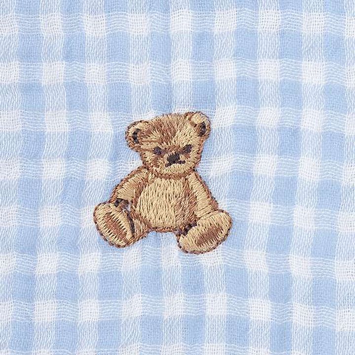 [Link] Bear Embroidery Double Gauze Pajamas,Light beige, medium image number 6