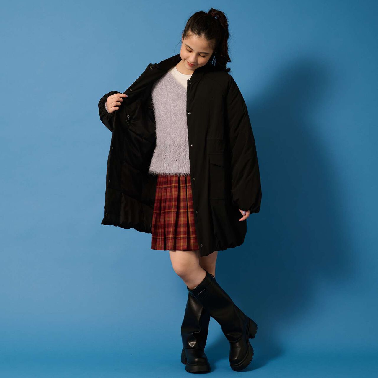 [AMI] Random Pleated Skirt-Pants,Black, large image number 15