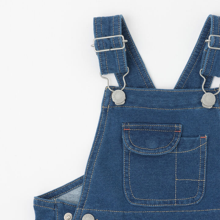 Knit Denim Overalls,Navy, medium image number 3