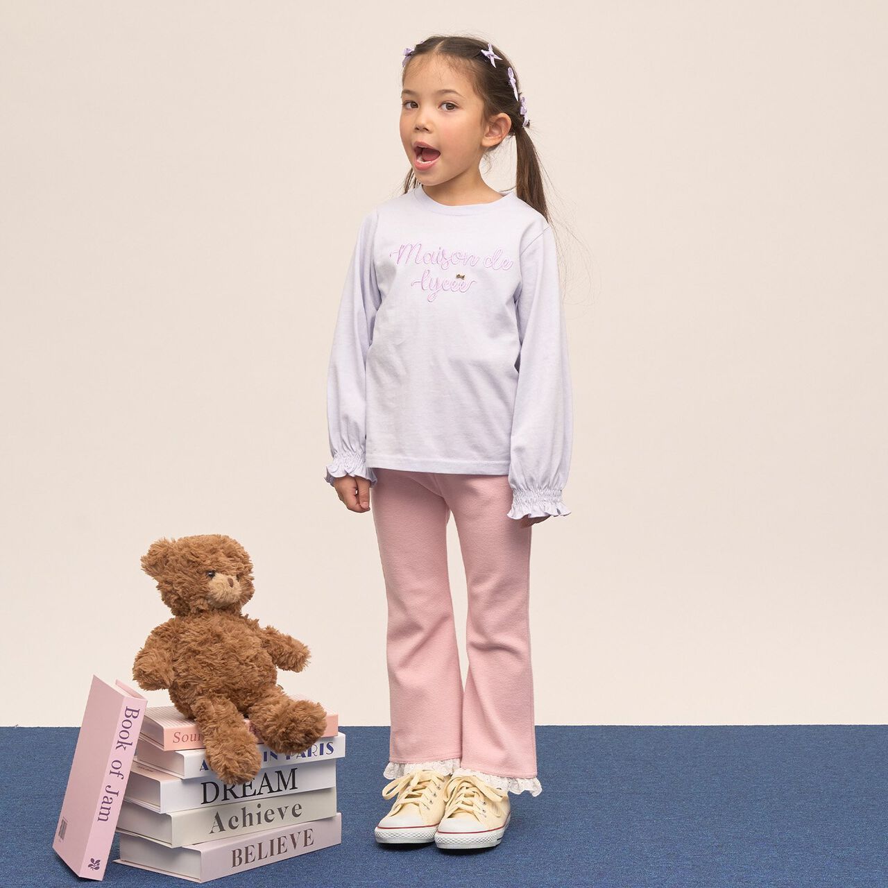 [Quick-Dry UV Non-Crumbling] Muteki T Logo Embroidery Shirred Sleeve Top,Yellow green, large image number 23