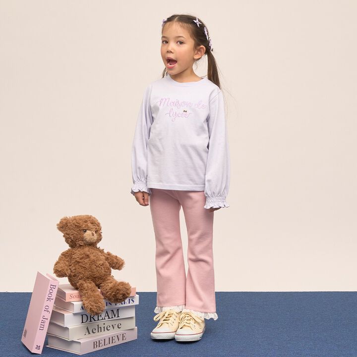 [Quick-Dry UV Non-Crumbling] Muteki T Logo Embroidery Shirred Sleeve Top,Yellow green, medium image number 23