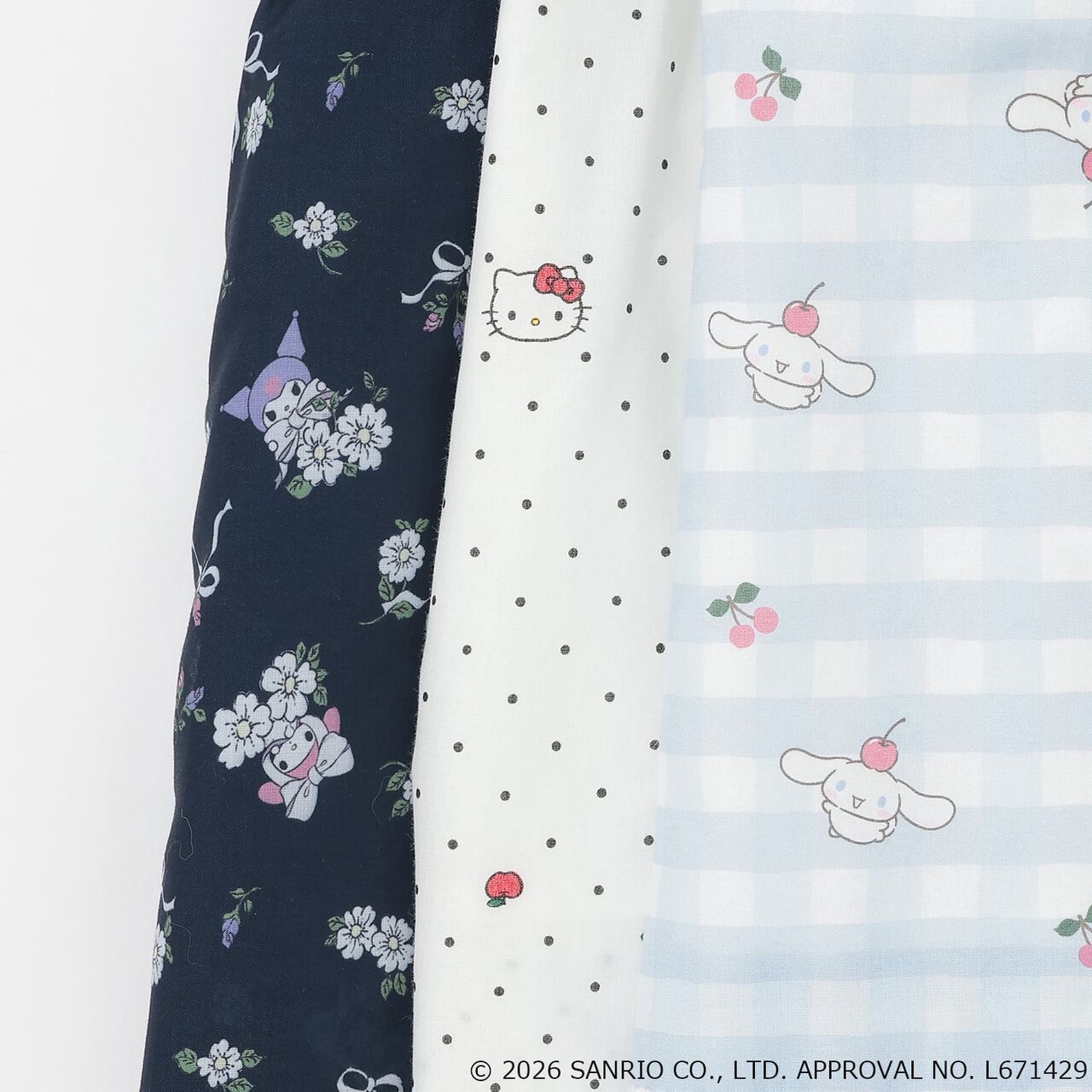 [Sanrio Characters/Cool Sensation] Short-Sleeve Fabric Combo One-Piece Dress,Red, large image number 12