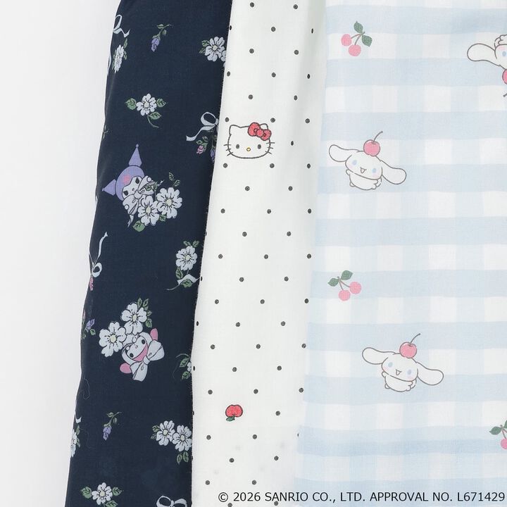[Sanrio Characters/Cool Sensation] Short-Sleeve Fabric Combo One-Piece Dress,Red, medium image number 12