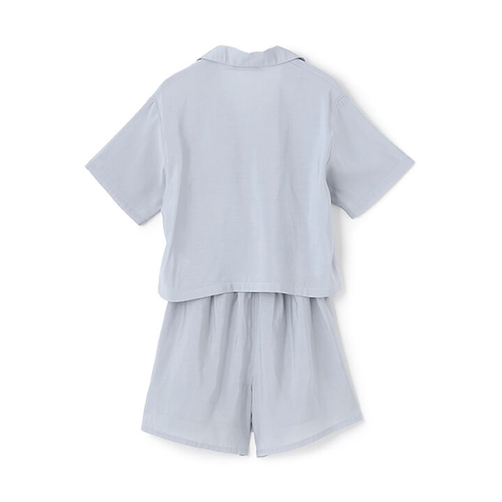 Sheer Shirt Jacket Set,Sax blue, medium image number 1