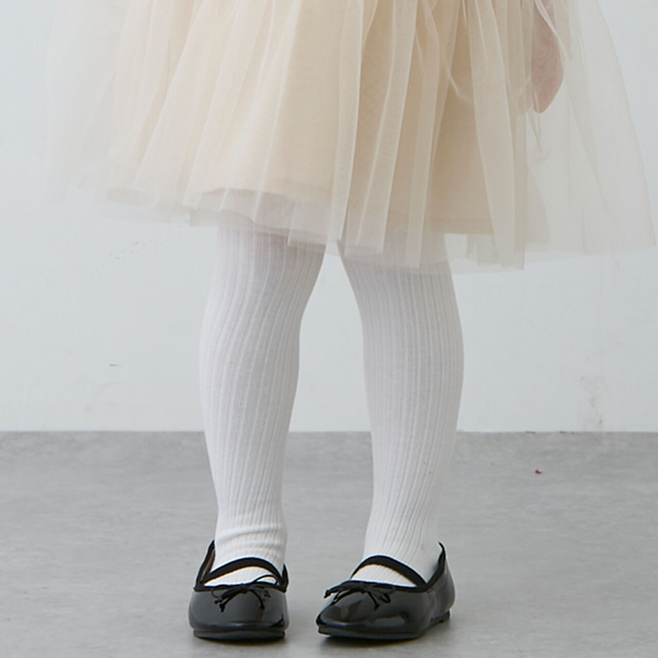 Wool Blend Ribbed Tights,Off white, large image number 1