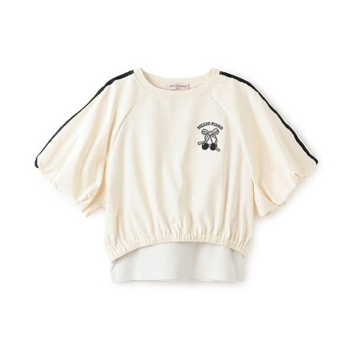 Side Line Balloon Sleeve T-Shirt & Tank Top Set,Black, medium image number 3