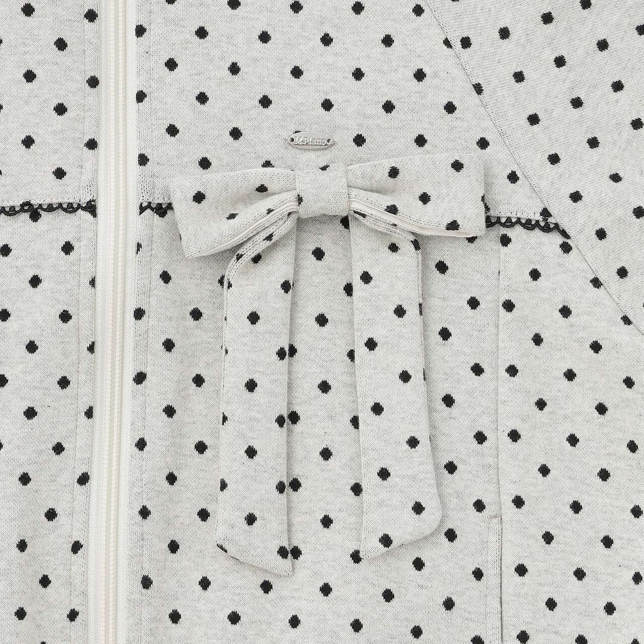 Dot Jacquard Jacket (with Ribbon Brooch),Black, large image number 4