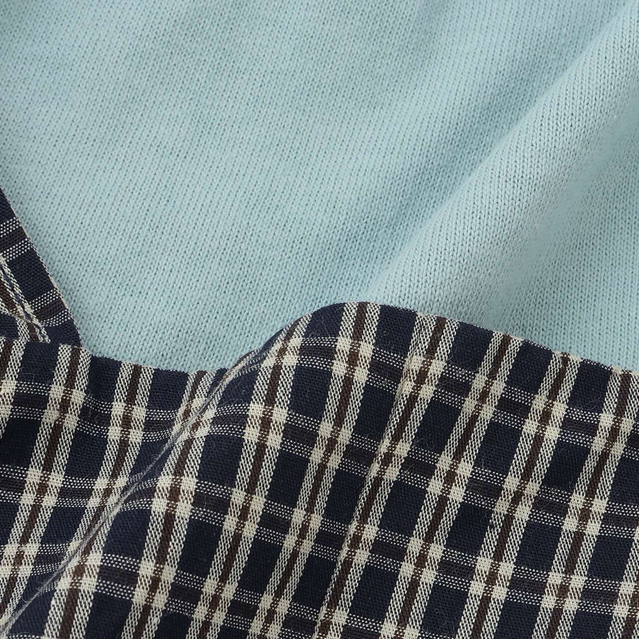 Checkered Overalls Set,Navy, large image number 13