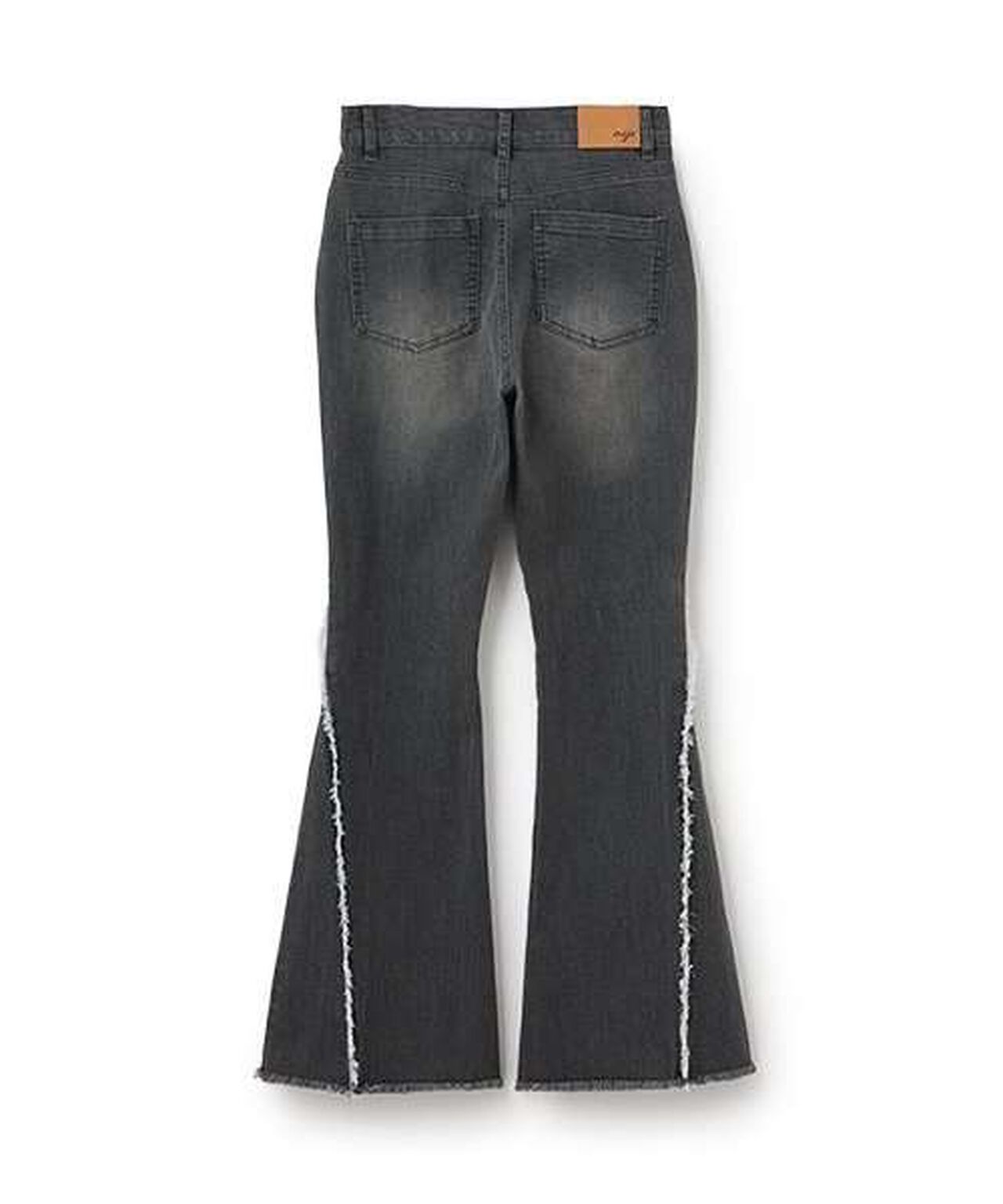 Fringe Denim Flare Pants,Light blue, large image number 12
