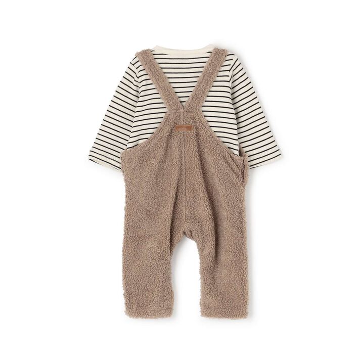 Fluffy Bear Overall Set,Ivory, medium image number 4