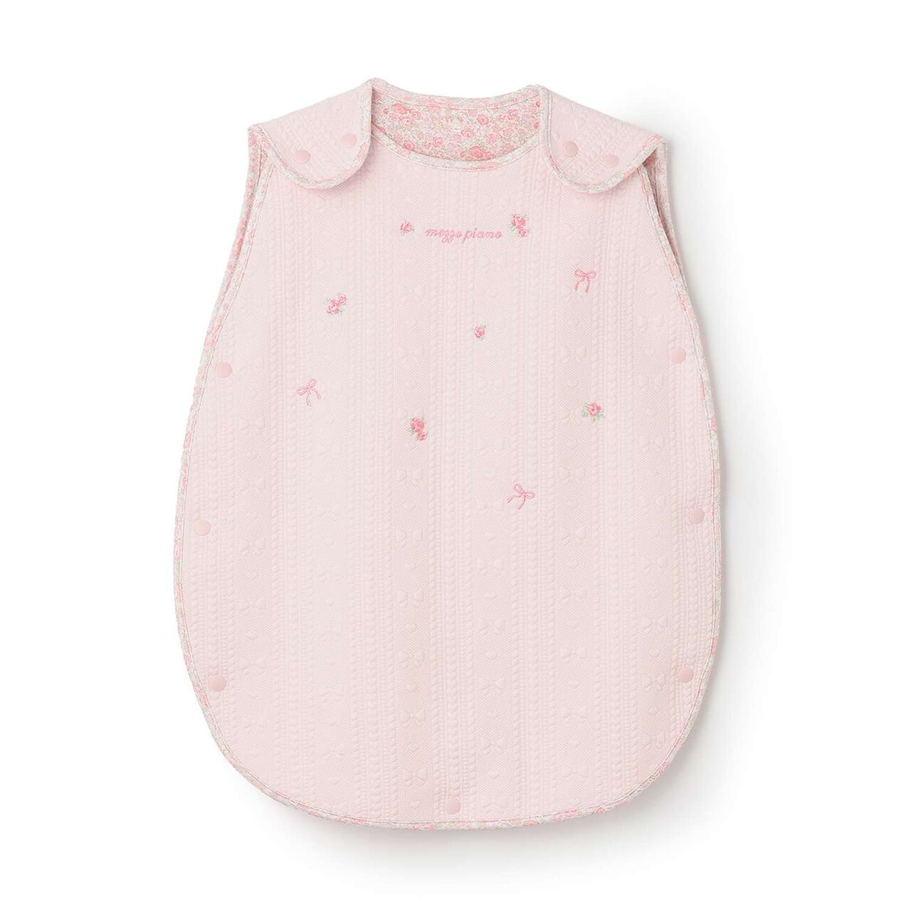 Puffed Jacquard Rose Embroidery Sleeper,Light pink, large image number 0